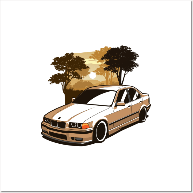 Brown E36 Saloon Safari Wall Art by KaroCars